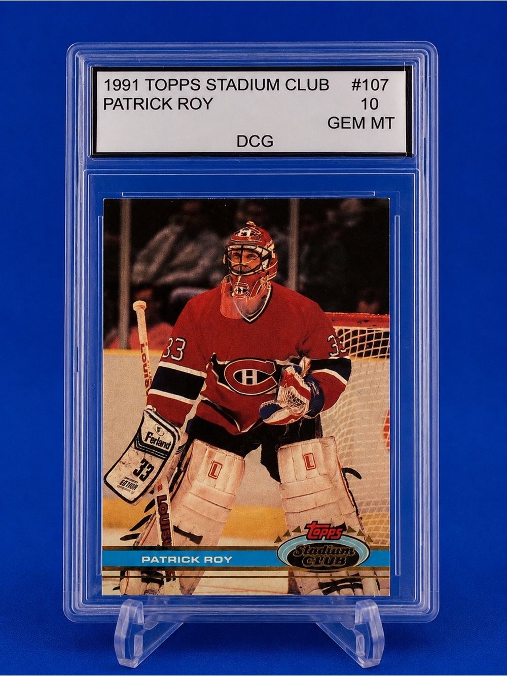 1991 Topps Patrick Roy Hockey Card - Montreal Canadiens DCG 10